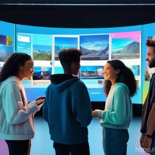 Home 29 NFT 마케팅 전문가 - **Prompt:** "A vibrant, diverse community of young adults and teenagers, dressed in modern, casual c...