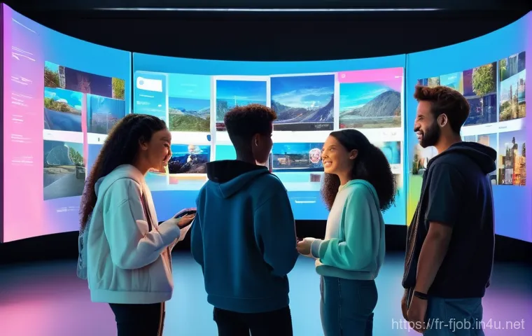 NFT 마케팅 전문가 - **Prompt:** "A vibrant, diverse community of young adults and teenagers, dressed in modern, casual c...