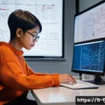 기계 학습 연구자 - **Prompt:** "A highly focused female AI researcher in her late 20s, with short, stylish hair, is dee...