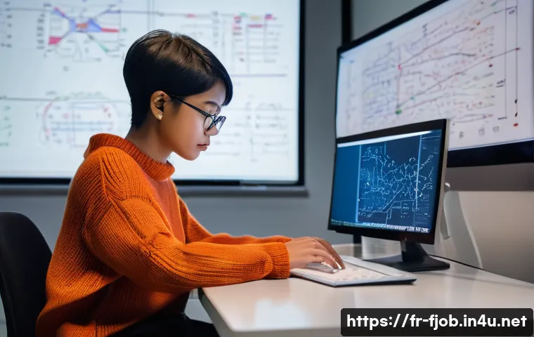 기계 학습 연구자 - **Prompt:** "A highly focused female AI researcher in her late 20s, with short, stylish hair, is dee...